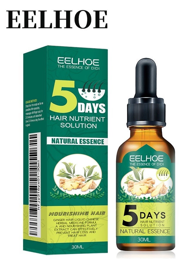 إيلهو محلول مغذي للشعر ، لتساقط الشعر وإعادة نمو الشعر وفروة الرأس ، علاج زيت الزنجبيل الأساسي يدعم علاج ترقق الشعر الصحي زيت نمو الشعر للرجال 30 مل - Image 1