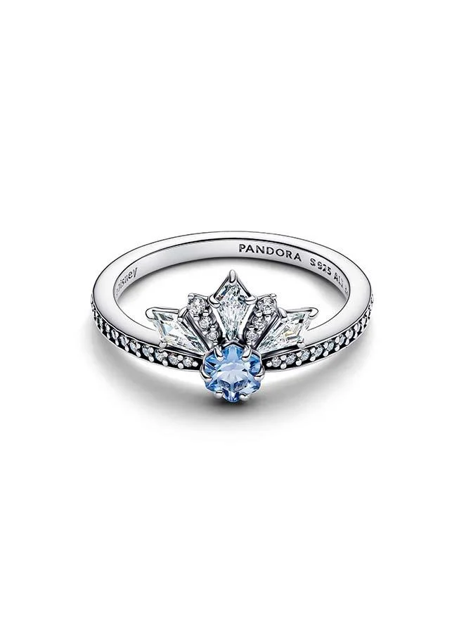 Disney Frozen sterling silver ring with water blue crystal and clear cubic zirconia