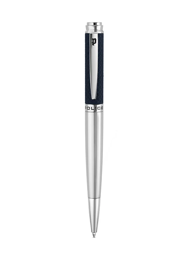 بوليس Police Rovio.2 Blue And Silver With Stainless Steel Trims Medium Drill Point Gents Pen 140mm - PERGR0001602