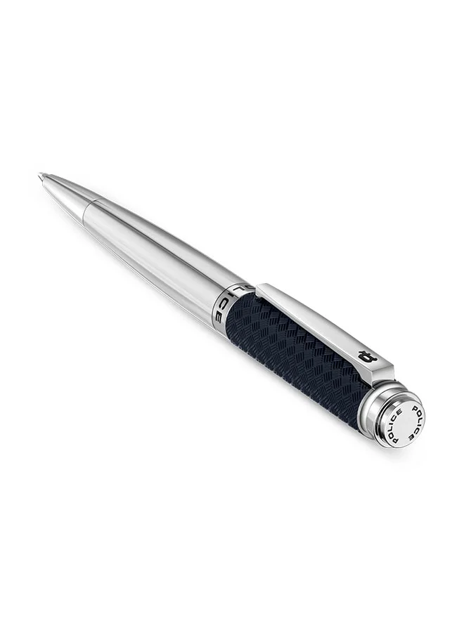 بوليس Police Rovio.2 Blue And Silver With Stainless Steel Trims Medium Drill Point Gents Pen 140mm - PERGR0001602