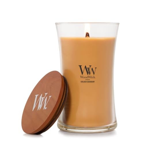 WoodWick Golden Bourbon Holiday Candle Gifts for Women and Men 215 oz Large Hourglass Candle with Crackling Wick - Image 1