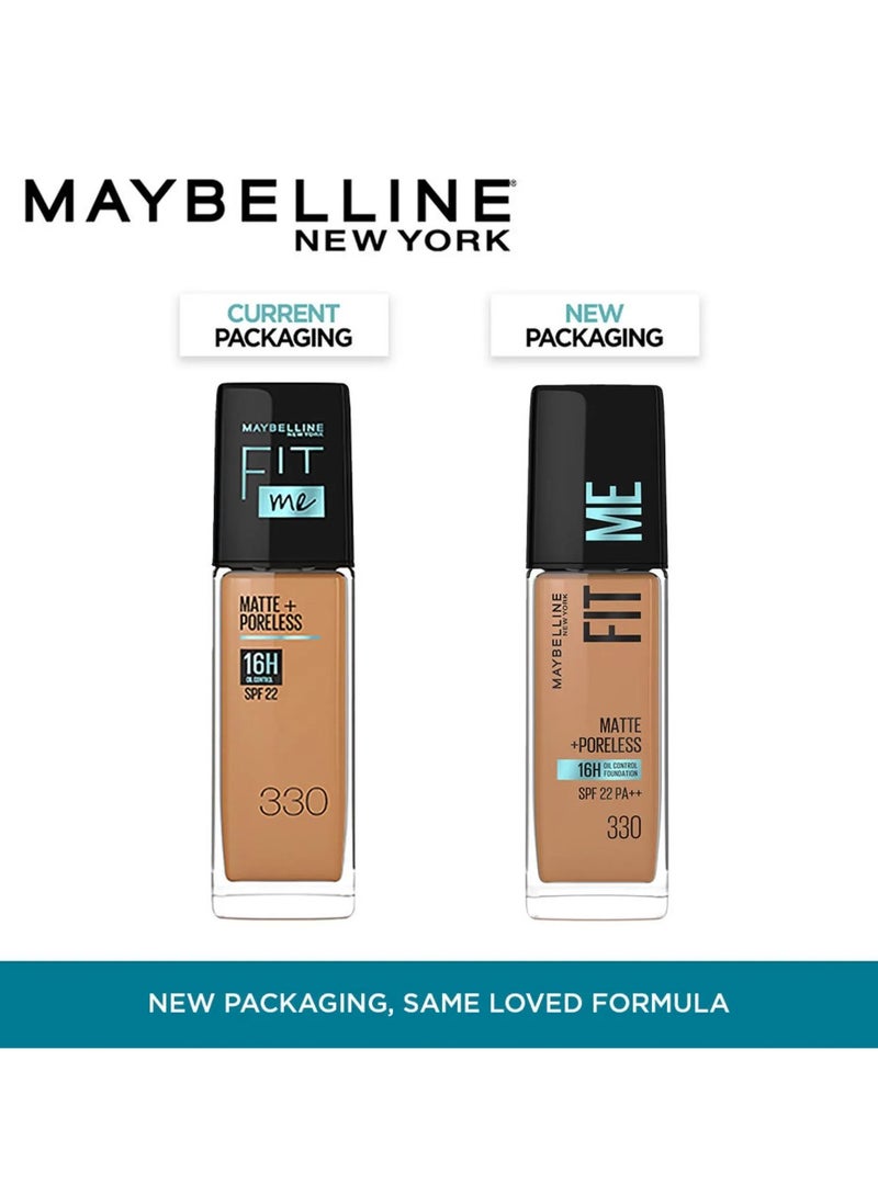 ميبلين نيويورك كريم أساس فيت مي مطفي وخالي من المسام، يدوم 16 ساعة، مع عامل حماية من الشمس 22 - 330 - Image 2