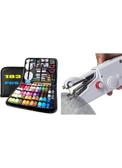 Crilev 183PCS AllinOne Sewing Kit Bundle with XL Threads Accessories Free Portable Hand Sewing Machine Perfect for Home Traveling  - Image 1