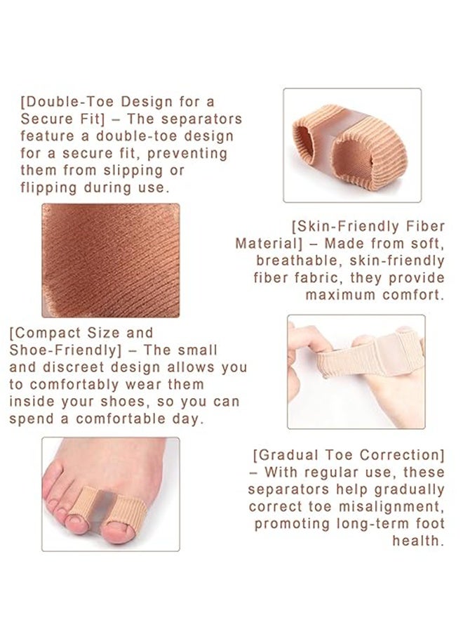 قطعتان من فواصل أصابع القدم المصنوعة من السيليكون، مصحح أصابع القدم الجل، فواصل أصابع القدم ومقومها للنساء والرجال - Image 4