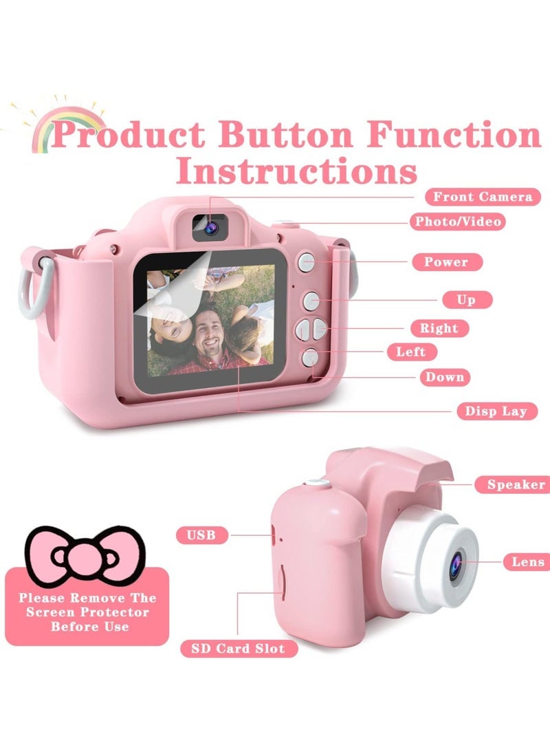 ELTRAZONE Kids Camera Upgrade HD Digital Camera for Toddlers – Dual Front and Back Cameras for Photos & Videos – Multiple Cute Cartoon Photo Frames – 2.0-inch IPS Screen – Durable, Easy-to-Use Kid Camera Toy – Perfect Gift for Kids – Pink - Image 4