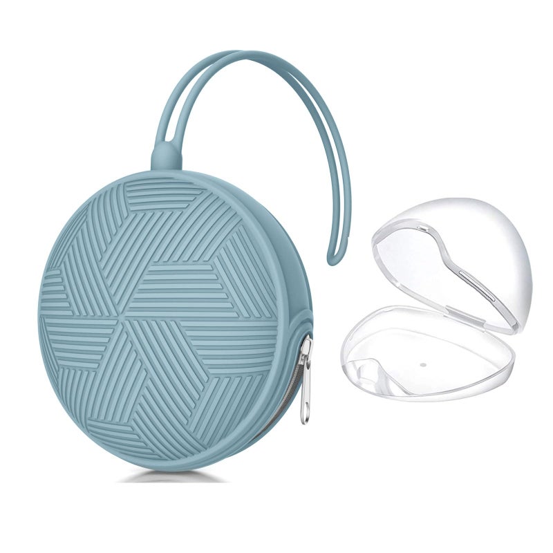 Smlpuame Pacifier Holder Case Bpa Free Portable Pacifier Storage Container Silicone Baby Pacifier Cover Pouch For Diaper Bag Stroller Travel Outdoor Activities Easy To Clean(Blue) - Image 1