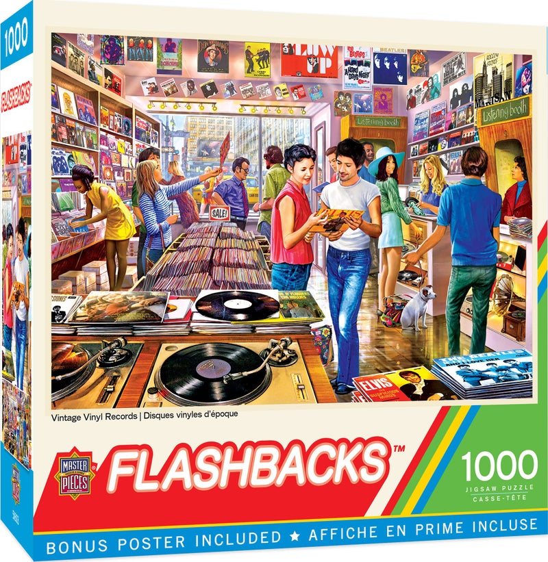 MasterPieces 1000 Piece Jigsaw Puzzle Vintage Vinyl Records Fun for Adults Family Kids NonGlare Finish 1925 x 2675 - Image 2
