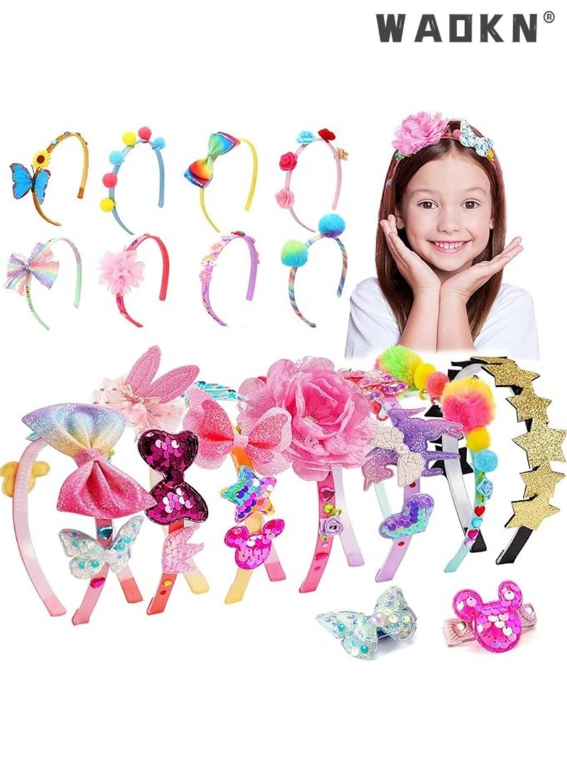 WAOKN Headband Making Kit for Girls，Make Your Own Fashion Headbands，Arts Crafts for Kids Girls Ages 5-12 DIY Hair Accessories Set，Arts and Craft Kits,Birthday Presents DIY，Headband Making Kit for Girls，Make Your Own Fashion Headbands，Arts Crafts for Kids Girls Ages 5-12 DIY Hair Accessories Set，Arts and Craft Kits,Birthday Presents DIY - Image 1