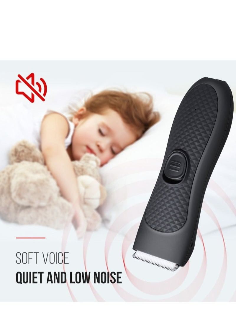 MarlaMall ماكينة تشذيب احترافية، ماكينة تشذيب أسفل الحزام مصممة للرجال، ماكينة قص الشعر لتشذيب الشعر بسهولة، ماكينة حلاقة مقاومة للماء لمنطقة الفخذ والجسم، مجموعة أدوات الحلاقة المنزلية، مع شحن USB عالمي (أسود) - Image 5