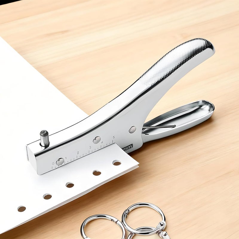 Handheld Metal Hole Puncher, 6Mm Hole, 10 Sheet Capacity, 1.9 in Throat Punch, Office Craft Binding Tool - Image 3