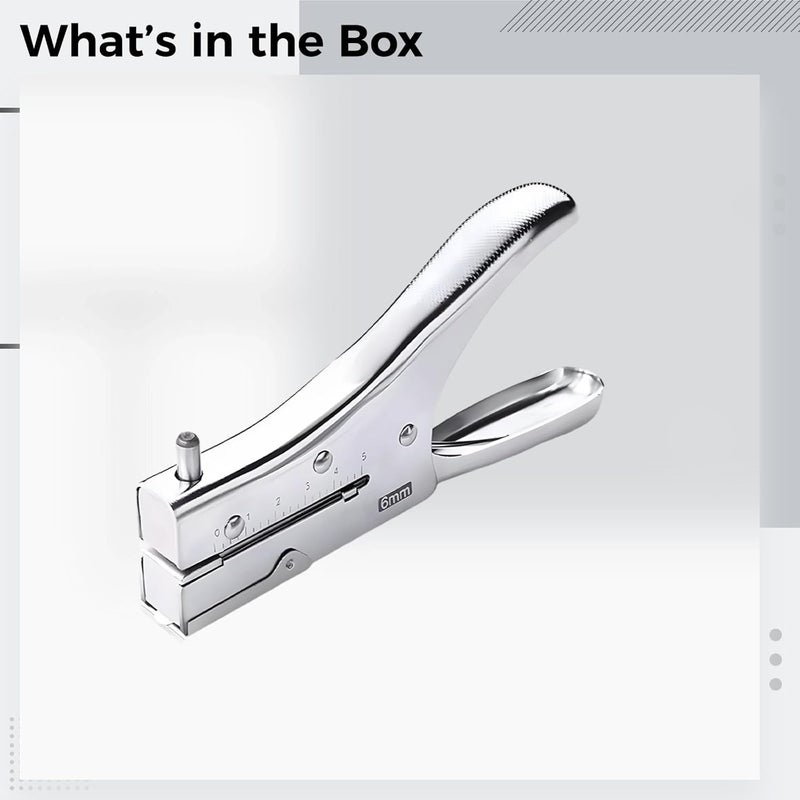 Handheld Metal Hole Puncher, 6Mm Hole, 10 Sheet Capacity, 1.9 in Throat Punch, Office Craft Binding Tool - Image 5