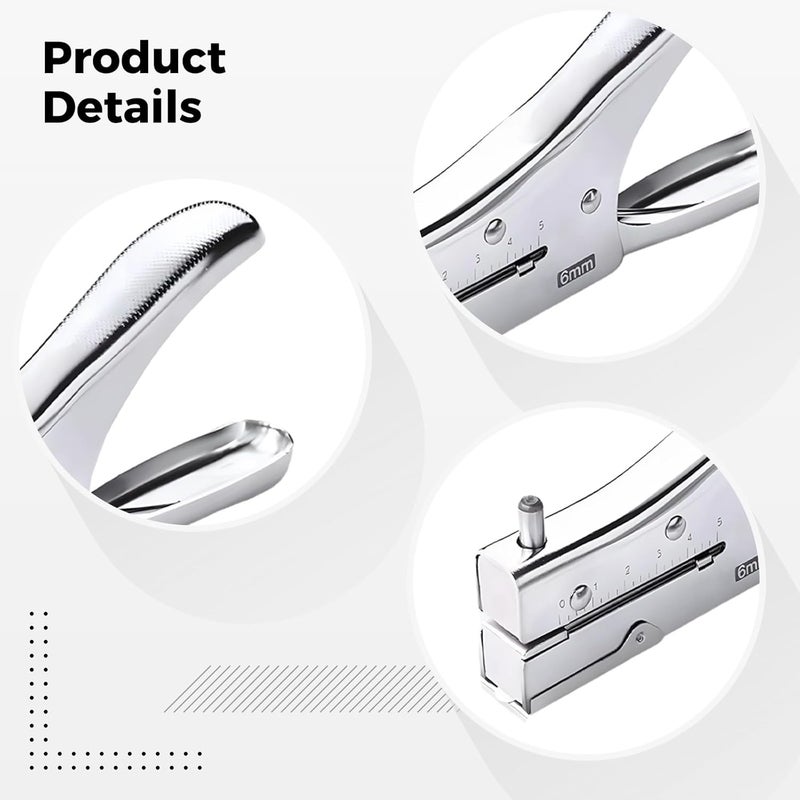Handheld Metal Hole Puncher, 6Mm Hole, 10 Sheet Capacity, 1.9 in Throat Punch, Office Craft Binding Tool - Image 4