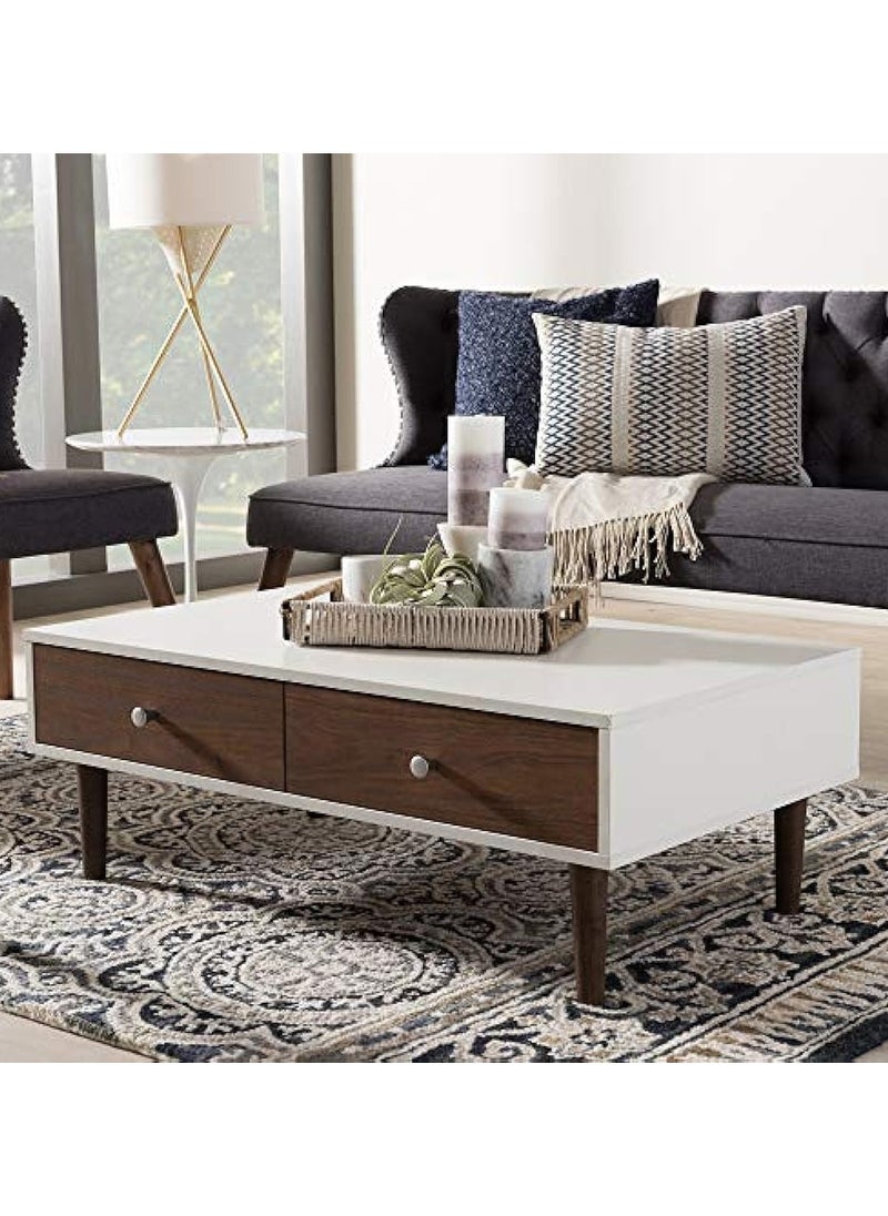 Malazhouse Coffee Table, White*Brown- MZCT009  - Image 1