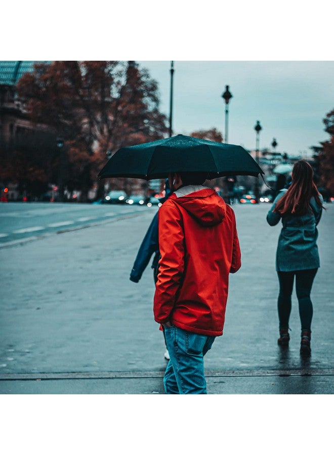 PFFY 2 Packs Travel Umbrella Windproof Auto Open & Close Collapsible Folding Small Compact Backpack Car travel Essentials Purse Umbrellas for Rain Black+Blue - Image 2