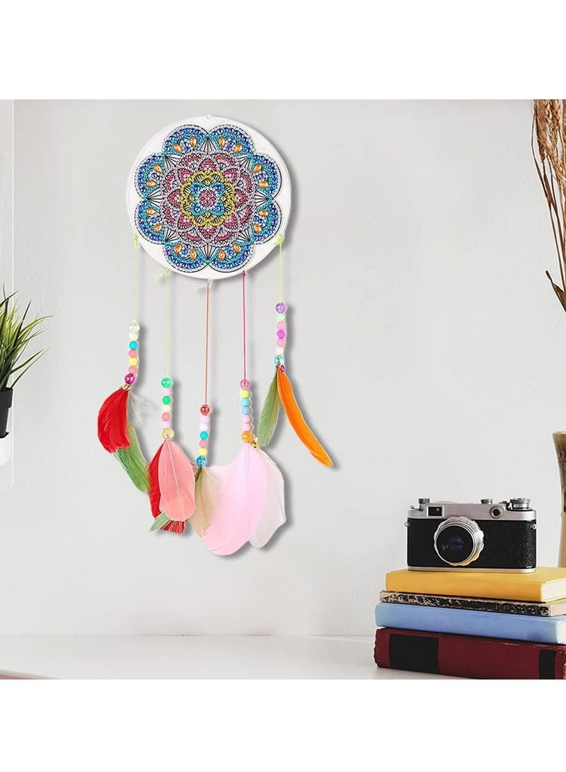 NIBEMINENT Diamond Wind Chimes Painting Kits, DIY 5D Hanging Colorful Feather Art Pendant for Indoor or Outdoor, Garden, Home Wall Decoration - Image 5