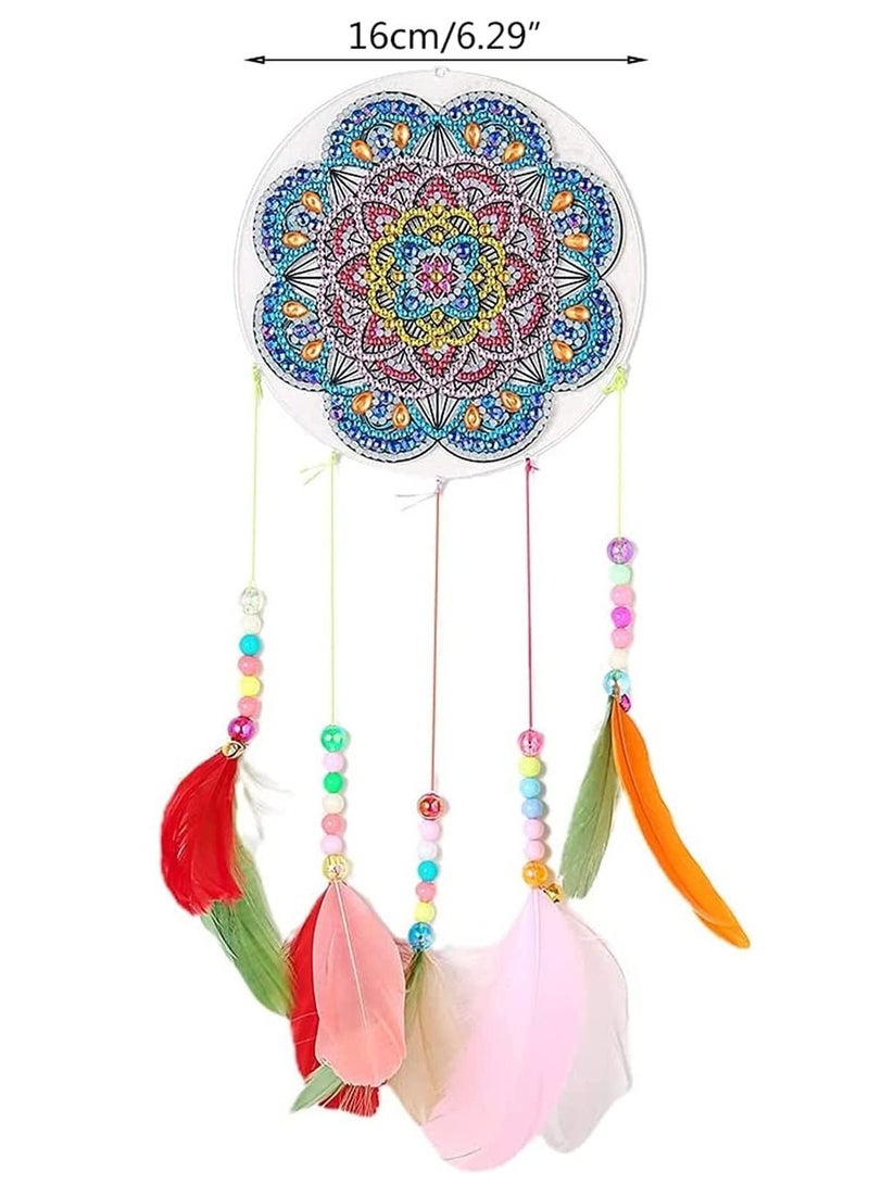 NIBEMINENT Diamond Wind Chimes Painting Kits, DIY 5D Hanging Colorful Feather Art Pendant for Indoor or Outdoor, Garden, Home Wall Decoration - Image 3