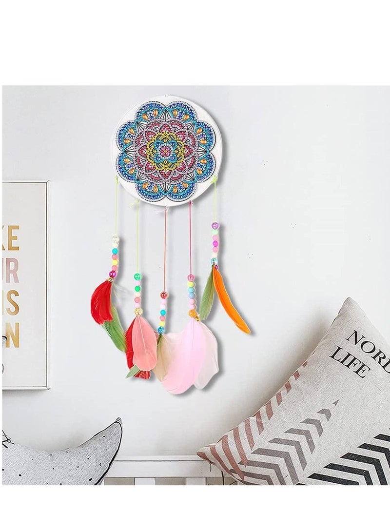 NIBEMINENT Diamond Wind Chimes Painting Kits, DIY 5D Hanging Colorful Feather Art Pendant for Indoor or Outdoor, Garden, Home Wall Decoration - Image 4