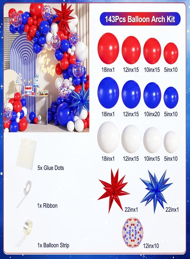 LANGASQUE Red White and Blue Balloon Garland Arch Kit, 140Pcs Blue Red White 4th of July Balloons for Patriotic Decorations 4th of July Memorial Day Graduation Baseball Birthday Party Decorations - Image 5