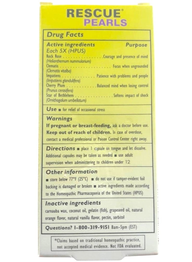 Bach Rescue Rescure Pearls Natural Stress Relief 28 Capsules - Image 2