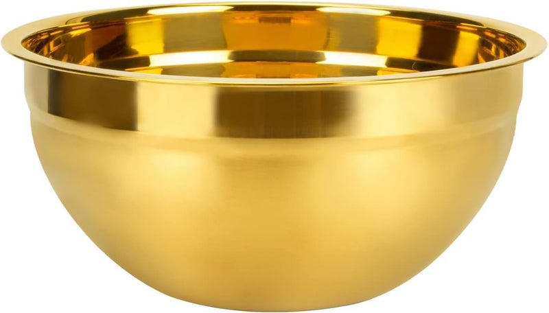 Yopple Elegant Stainless Steel Gold Serving Bowls Set, Multipurpose Nesting Mixing Bowls for Rice, Salad, Pasta, Snacks, Cereal, Dessert, Dishwasher Safe & Durable - Image 1