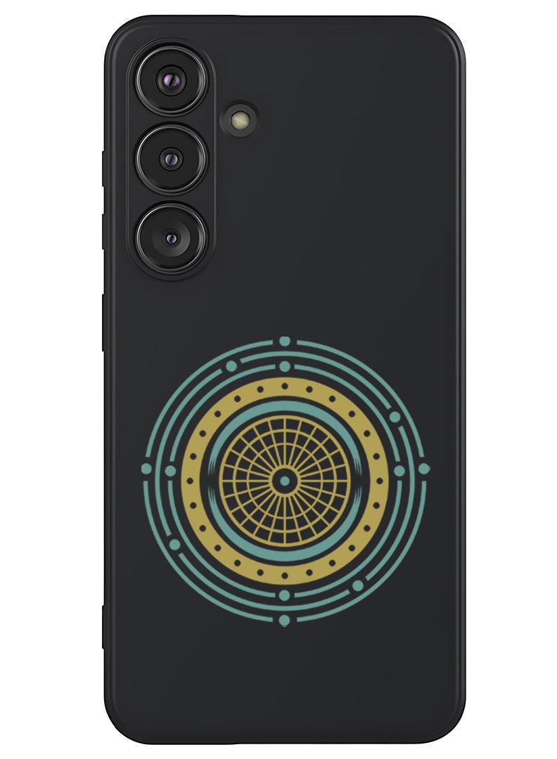 Theodor Protective Slim Fit Case Liquid Silicone Cover with Full Body Protection Anti-Scratch Shockproof Case For Samsung Galaxy S25 (Black) - Mandala 2 - Image 1