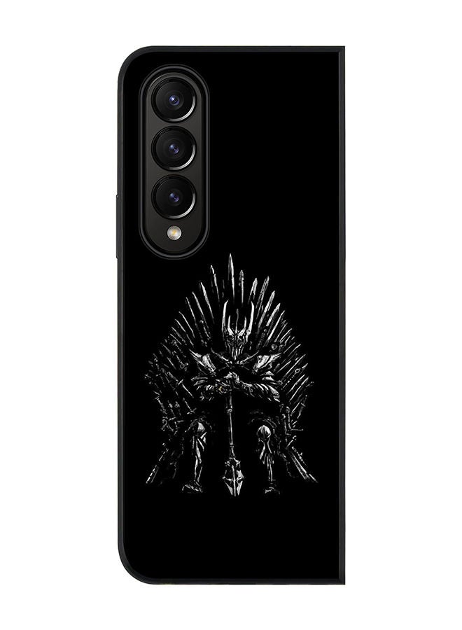 Stylizedd Rugged Black edge case for Samsung Galaxy Z Fold4 Slim fit Soft Case Flexible Rubber Edges Anti Drop TPU Gel Thin Cover - GOT One Throne - Image 1