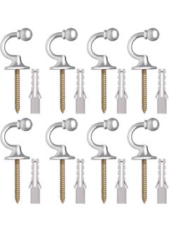 The Bros 4 Pairs Curtain Hooks Metal Tieback Hooks Curtain Holder Tie Curtain Holdback Hook for Home, Curtain Holdback Hook Drapery Tiebacks  - Image 1