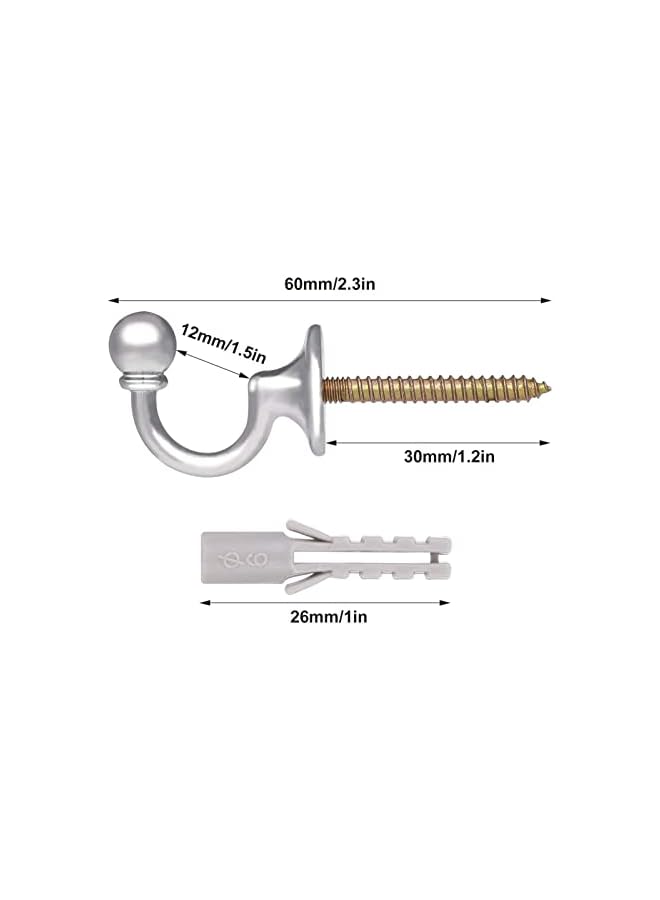 The Bros 4 Pairs Curtain Hooks Metal Tieback Hooks Curtain Holder Tie Curtain Holdback Hook for Home, Curtain Holdback Hook Drapery Tiebacks  - Image 5