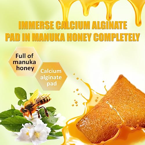 Polynew Impregnated Manuka Honey Calcium Alginate Dressing 2x212PcsBox NonAdherent Calcium Alginate Dressing with Manuka Honey Natural Wound Care Bandages for Burns Faster Wound Care - Image 5