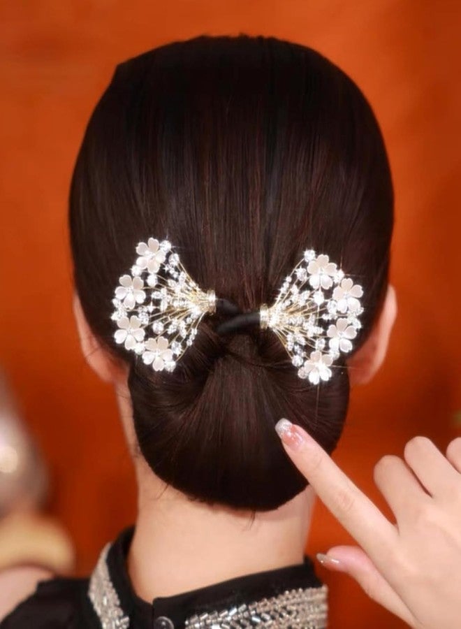 Veemok Pearl Hair Bun Maker | Elegant Lazy Hair Curler & Crystal Twist Bun Tool | French Hairstyle Maker for Women | Girls | Easy Donut Bun Maker Hair Accessory for Stylish Buns | Updos - Image 4