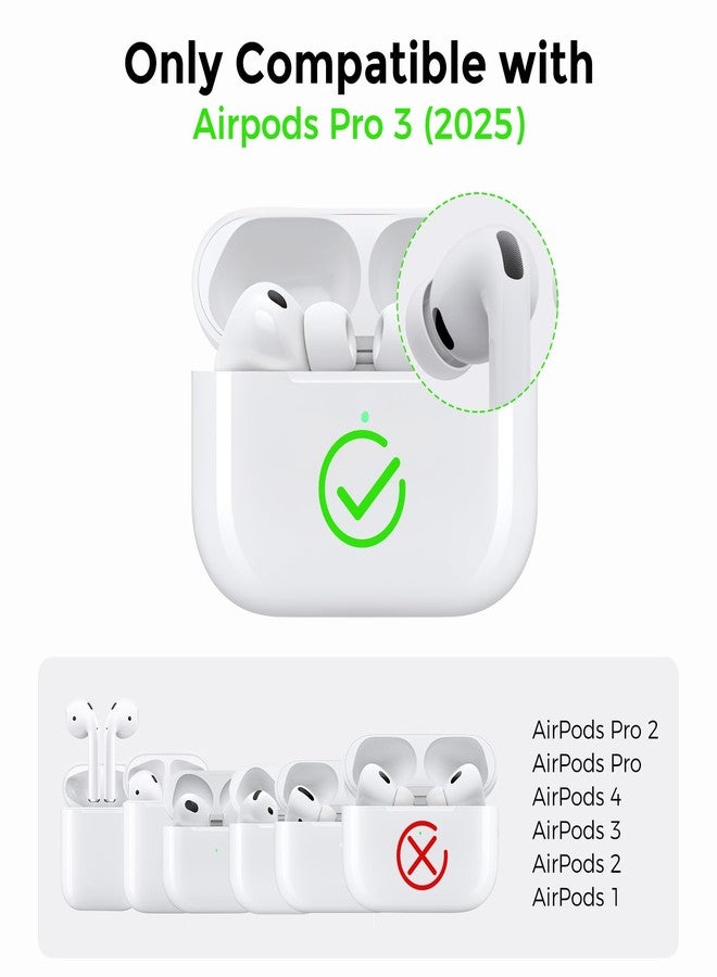 أهاستايل غطاء حماية AhaStyle لسماعات AirPods Pro 3 (إصدار 2025) مع طقم تنظيف، مصنوع من السيليكون الناعم، متوافق مع الجيل الثالث من سماعات AirPods Pro، مزود بحبل تعليق، غطاء كامل مقاوم للصدمات لسماعات Apple AirPods Pro من الجيل الثالث (إصدار 2025). - Image 2