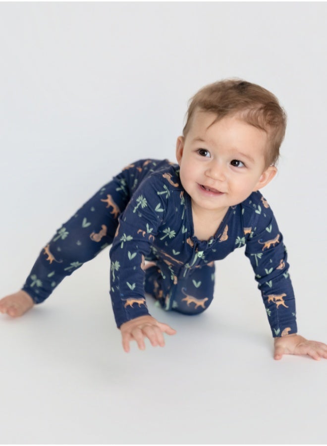 Hushabye – Zippered Baby Sleepsuit – Bamboo – Arabian Leopard - Image 3