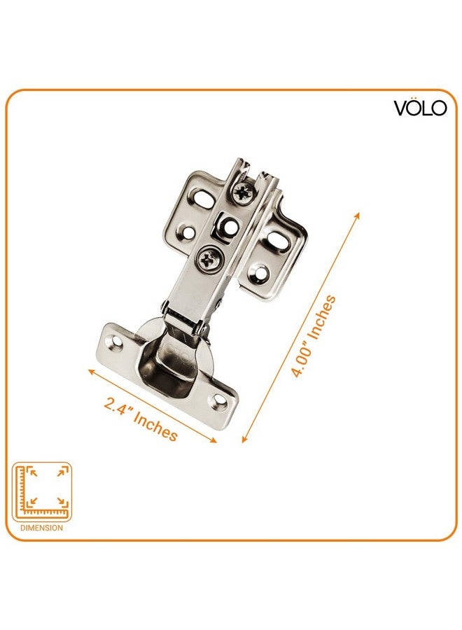 Volo European Style Steel Auto Concealed Cabinet Hinges (Pack of 5 Sets) (0 Crank- Full Overlay) - Image 1