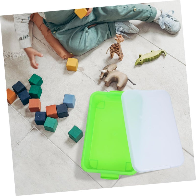 Portable Sand Tray with Lid and Handle Blue Sensory Play Storage Box for Kids - Image 4