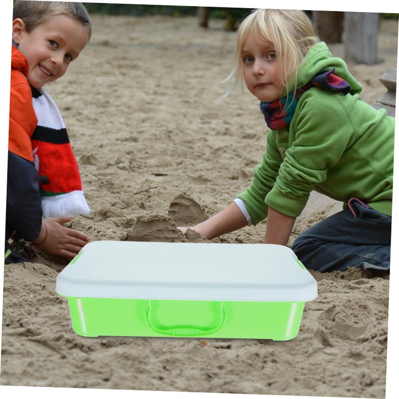 Portable Sand Tray with Lid and Handle Blue Sensory Play Storage Box for Kids - Image 5