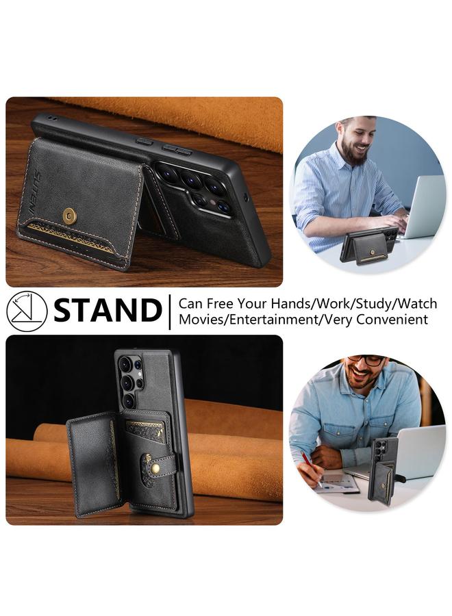 Suteni Case For Samsung Galaxy S24 Ultra 5G M4 Magnetic Card Bag MagSafe Leather Phone Case - Image 4