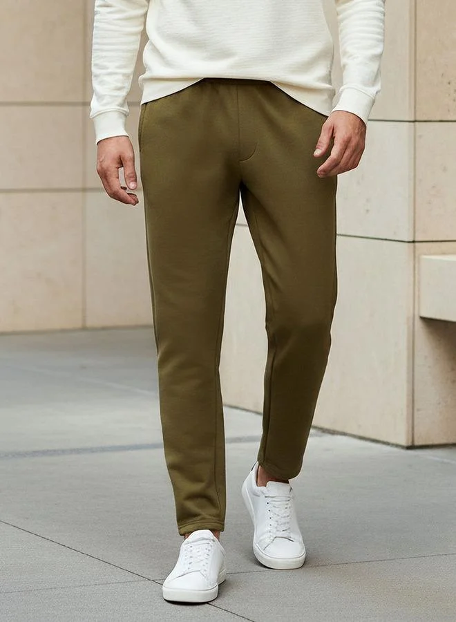 Men Regular Fit Joggers with Pockets