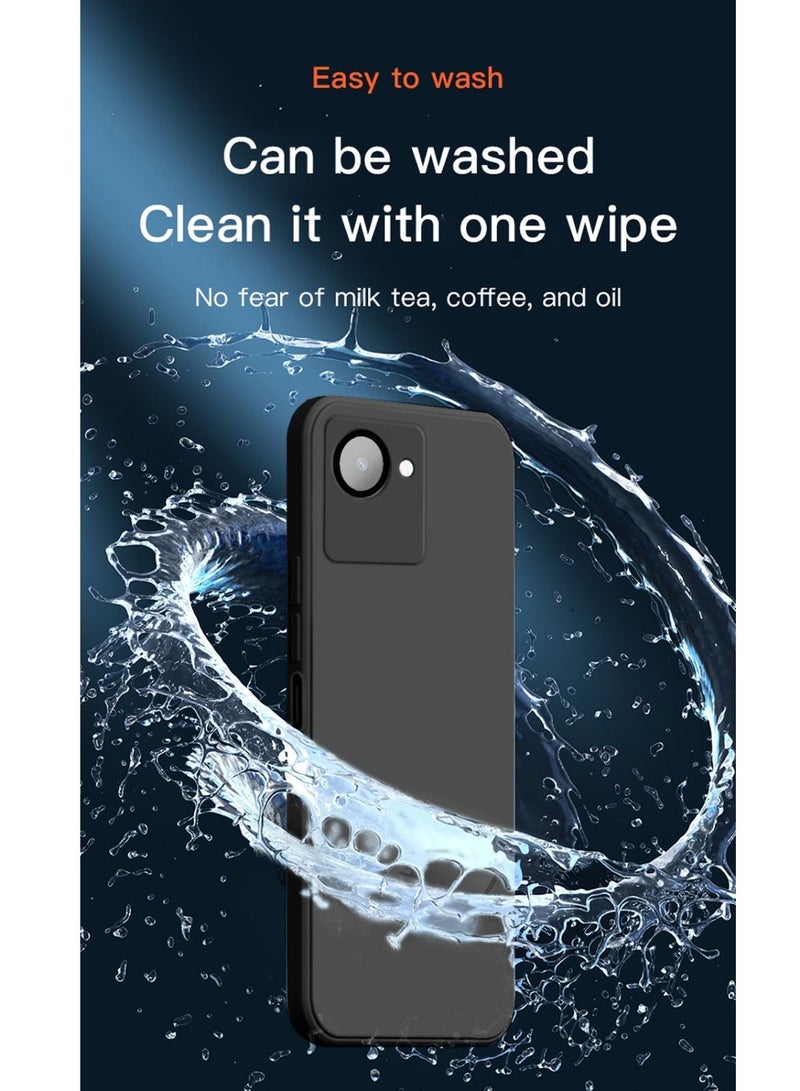 Techie غطاء خلفي رقيق جداً من السيليكون الناعم مع حماية عدسة الكاميرا لهاتف Realme C30s - أسود - Image 3