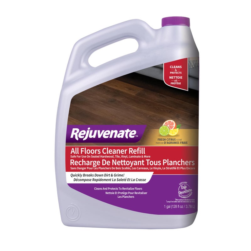 Rejuvenate All Floors Cleaner Refill 1 Gallon Breaks Down Dirt and Grime Cleans and Protects Floors Throughout Your Home Including Sealed Hardwood Tile Vinyl Laminate and More