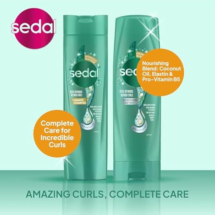 SEDAL Shampoo & Conditioner for Curly Hair with Oil, Vitamin & Protein Complex & Nutri-Fix Technology for Hydrated, Defined Curls, 400 ml + 350 ml, Pack of 2 - Image 3
