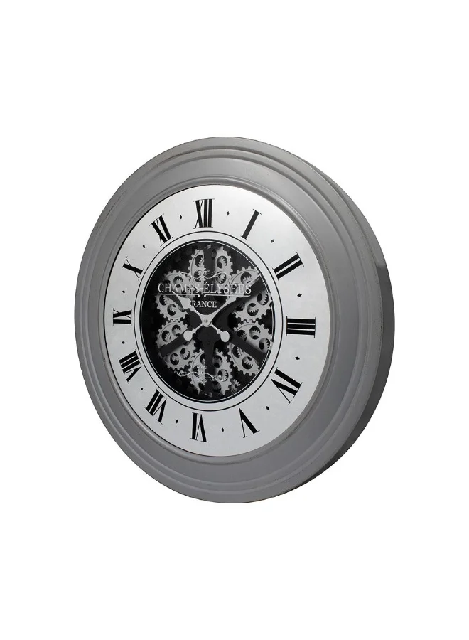 DANUBE HOME Danube Home Sansa Mirror Mdf Wall Clock - Grey 80X80X8 Stylish Wall Decor & Clocks For Home Decoration Modern Grey Wall Clock For Room & Offices Decorative Home Accessories