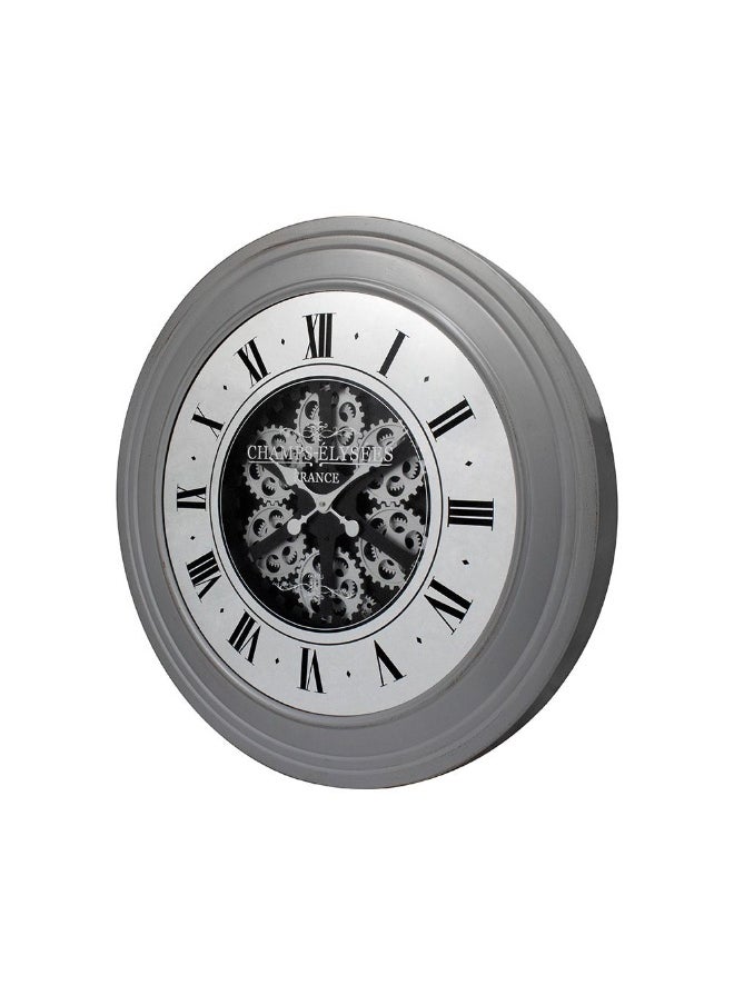 DANUBE HOME Danube Home Sansa Mirror Mdf Wall Clock - Grey 80X80X8 Stylish Wall Decor & Clocks For Home Decoration Modern Grey Wall Clock For Room & Offices Decorative Home Accessories  - Image 2