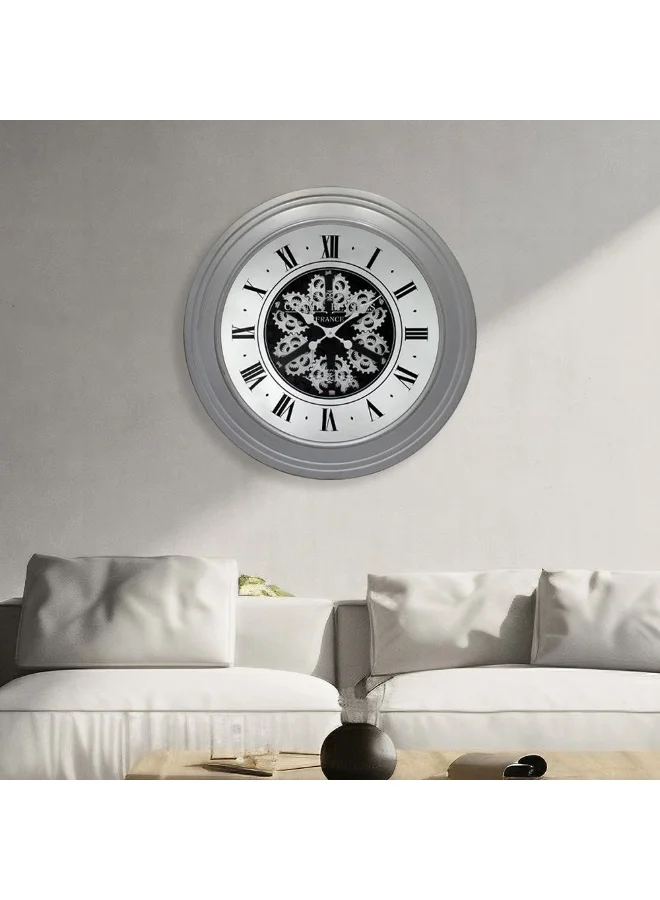 DANUBE HOME Danube Home Sansa Mirror Mdf Wall Clock - Grey 80X80X8 Stylish Wall Decor & Clocks For Home Decoration Modern Grey Wall Clock For Room & Offices Decorative Home Accessories