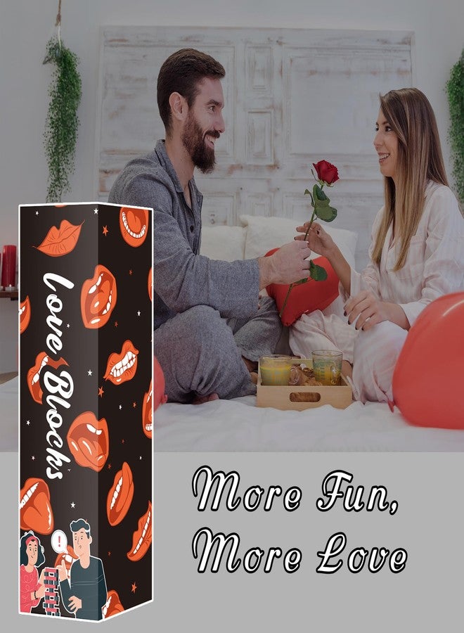 allonu 54Pcs Lust Tower - A Bold, Flirty Twist on The Lust Tower for Daring Adults, Valentine Tumbling Tower Stacking Blocks, Date Night Party Game - Image 4