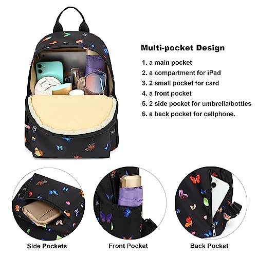 Yusudan Butterfly Mini Backpack for Women Girls, Small Backpack Purse for Teens Kids School Travel - Image 2