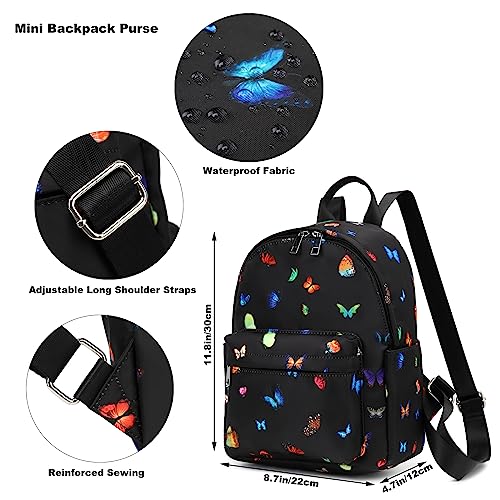 Yusudan Butterfly Mini Backpack for Women Girls, Small Backpack Purse for Teens Kids School Travel - Image 4