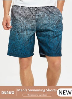 DUNISO Men's Swimming Shorts,Men's Swim Trunks,Swim Shorts with Pockets,Quick Dry Surfing Stretchy Beach Shorts,Lightweight Casual Shorts,for Sports Running Beach Surfing Swimming  - Image 1