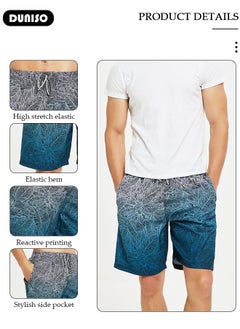 DUNISO Men's Swimming Shorts,Men's Swim Trunks,Swim Shorts with Pockets,Quick Dry Surfing Stretchy Beach Shorts,Lightweight Casual Shorts,for Sports Running Beach Surfing Swimming  - Image 2