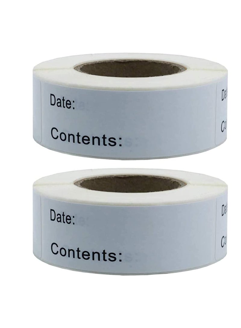 SOLARAE Sticker Label, Food Freezer Label, Self-Adhesive Removable Refrigerator Food Storage Paper Label, Sticker Note Index Decals Label, Stickers Gift Tags, (125 Pieces In 1 Roll, 2 Rolls In Total) - Image 1