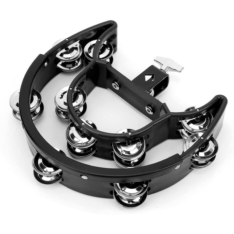 Softline Pro SP TW20-HHT-BK Double Row Tambourine Percussion Accessory Metal Tinkle Handheld Drum Cymbals Hi Hat Tambourine Bells for Stage Parties - Image 1